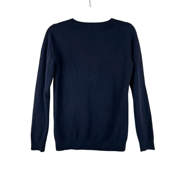 Boden Sweater Women's Size 8 Navy Blue 100% Cashmere Crew Neck - Picture 2 of 12